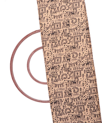 off white kalamkari print manipuri silk fabric 2